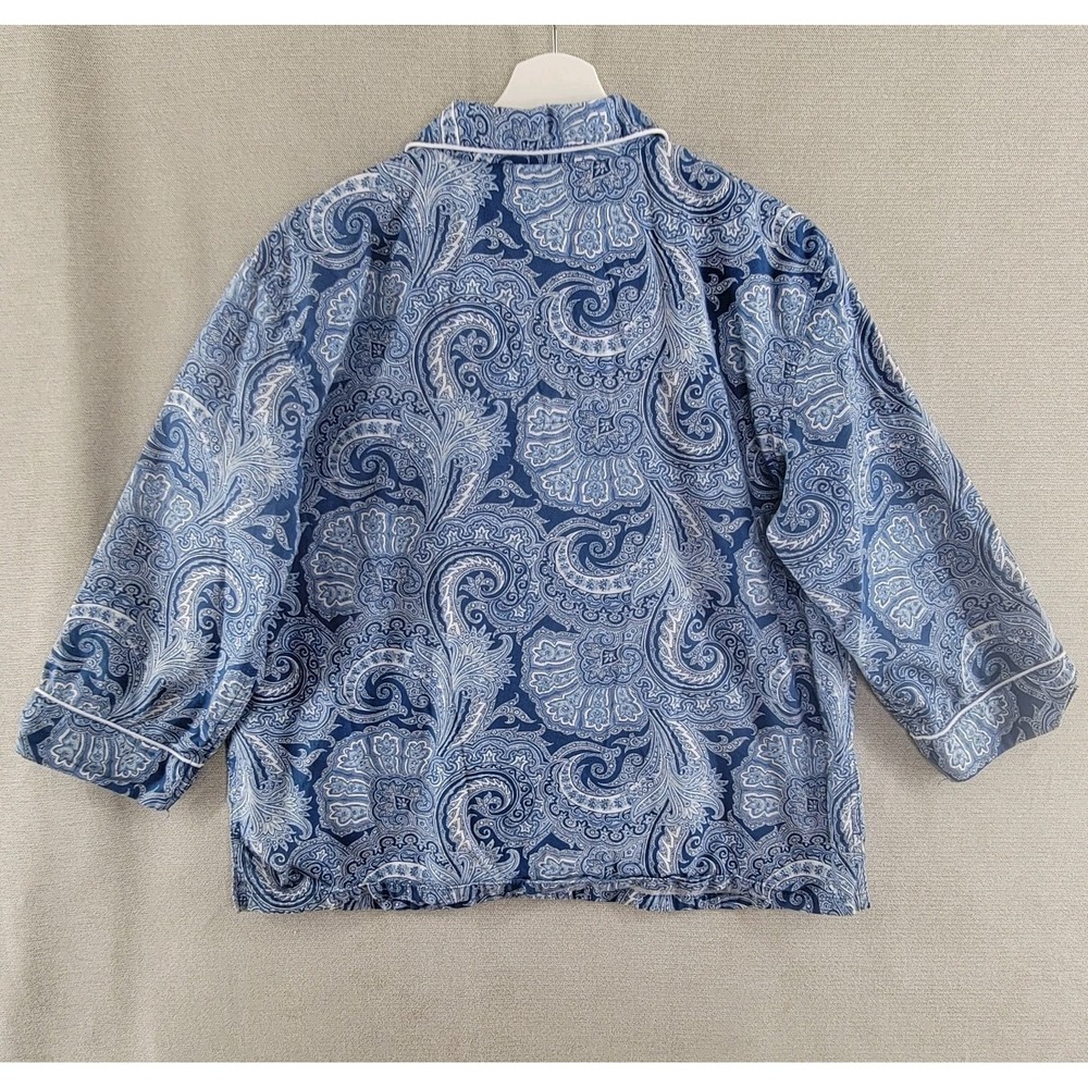 Lauren Ralph Lauren Womens Pajamas 2 Piece Paisley Set Top Pants Size Large Blue - Picture 4 of 14